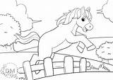 Download A Horse Jumping Over Fence Coloring Page W  Vrogueco sketch template