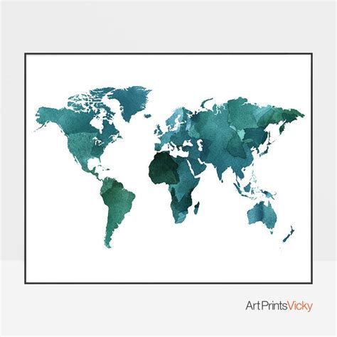 Large world map poster world map art world map wall art | Etsy