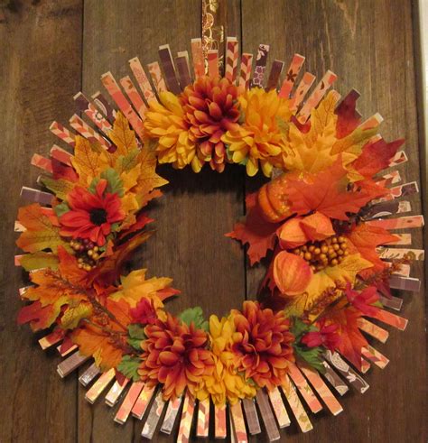 Pin by Inspired By Gram on Inspired By Gram | Clothes pin wreath, Wreath crafts, Thanksgiving ...