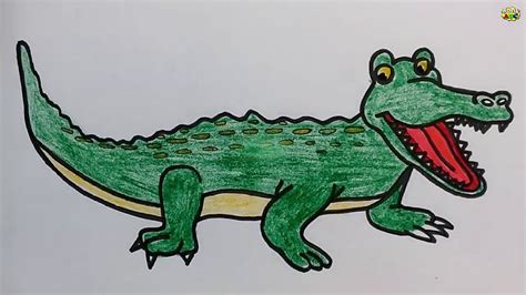Simple Crocodile drawing step by step| How to draw Alligator quickly