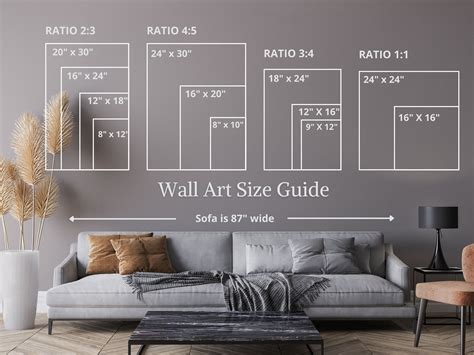 Wall Art Size Guide Wall Size Comparison Chart Print Size - Etsy UK