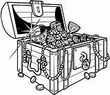 Empty Treasure Chest Coloring Page sketch template