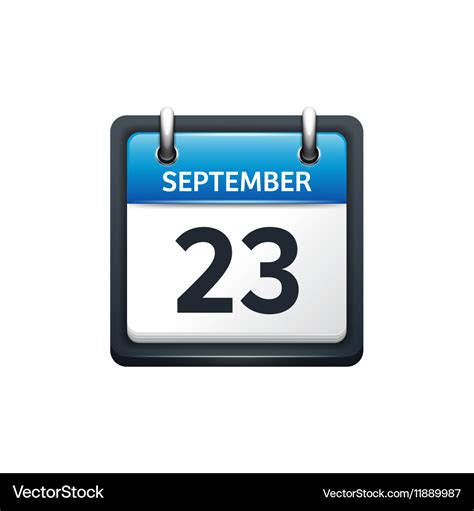 September 23 calendar icon Royalty Free Vector Image