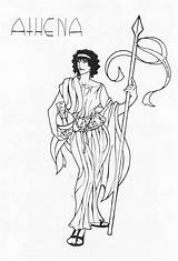 Athena Greek Goddess Coloring Page Pages sketch template