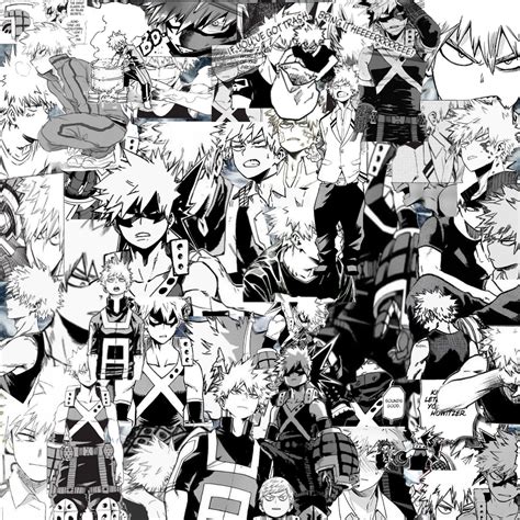 Anime Collage Wallpaper Black And White Bakugou Katsuki Collage | Sexiz Pix