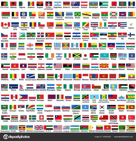 Descargar - Vector de conjunto de los países del mundo (Estados soberanos) banderas, dispuestos ...