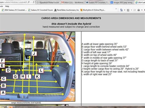 Subaru Crosstrek Cargo Dimensions In Feet