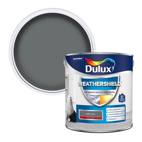 Dulux Weathershield Gloss Paint - Gallant Grey - 2.5L | Homebase