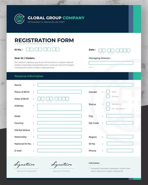 Business Registration Form Template InDesign INDD | Registration form, Form design, Letterhead ...