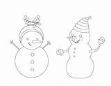 Two Snowmen Coloring Page Download Printable PDF  Templateroller sketch template