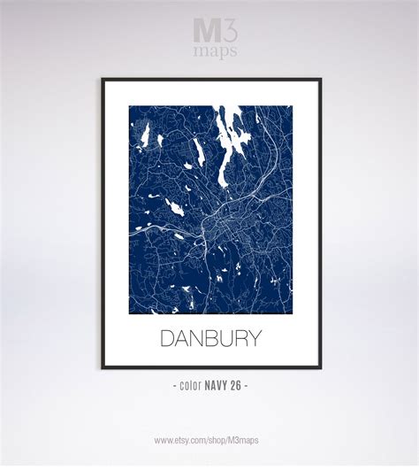 Danbury Connecticut Danbury CT Map Danbury Map Danbury - Etsy