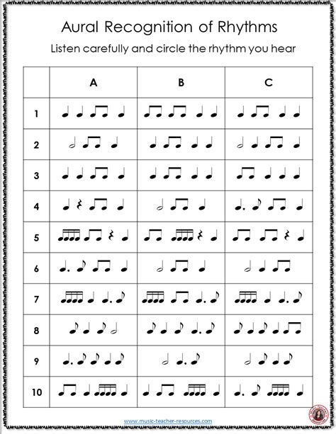 Rhythm | Free music worksheets | Just one of the sheets available in ...