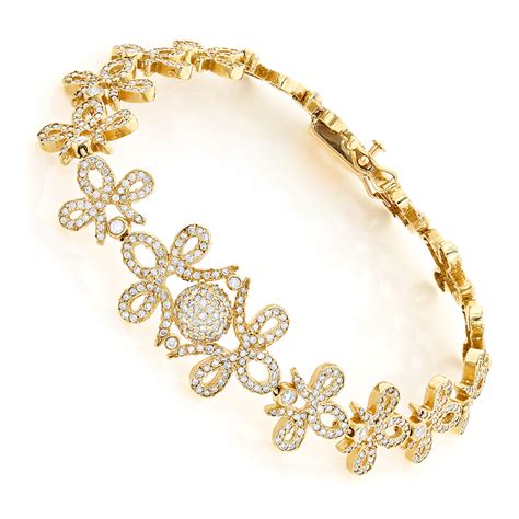 14K Gold Designer Ladies Diamond Bracelet 7.10ct