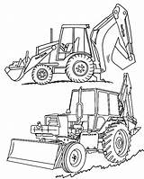 John Deere Backhoe Coloring Page sketch template