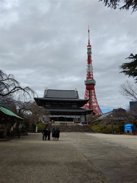 Zojoji Temple and Tokyo Tower Feb. 2020 [OC] - Alo Japan