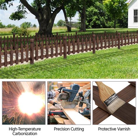 Yaheetech Decorative Garden Fence Edging Landscape Wood Picket Fencing Ornamental Panel Border ...