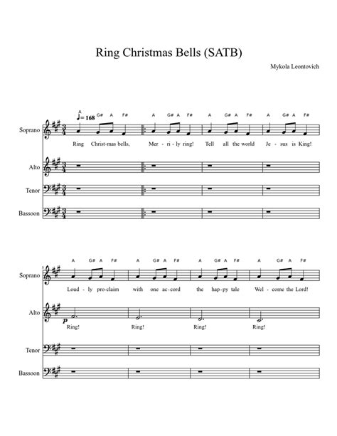 Ring Christmas Bells Sheet music for Voice, Bassoon | Download free in PDF or MIDI | Musescore.com