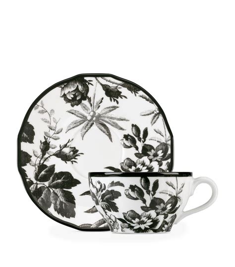 Gucci white Set of 2 Herbarium Tea Cups and Saucers | Harrods UK