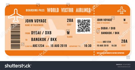 Boarding pass vector illustration. Airline - Royalty Free Stock Vector 1572472852 - Avopix.com