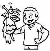Playing Hand Puppet Coloring Page  Sky sketch template