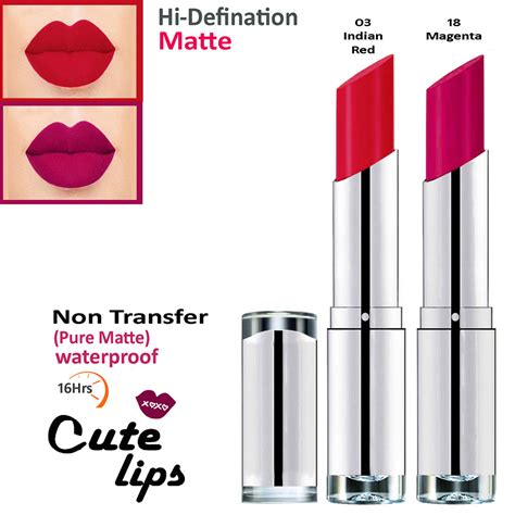 bq BLAQUE Cute Lips Non Transfer Matte Lipstick 2.4 gm each - 03 Indian ...