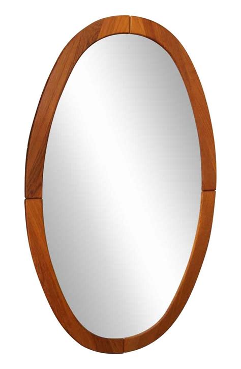 Mid Century Oval Wooden Framed Mirror | Olde Good Things