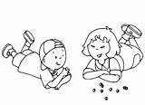 Caillou With Sarah Coloring Page  Free Printable Pages sketch template