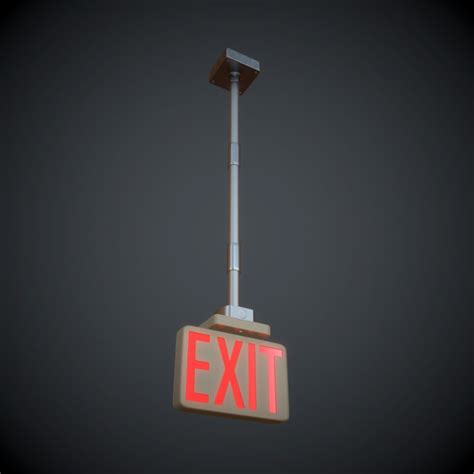 3d max hanging exit sign