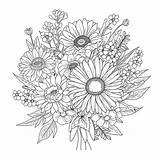Bouquet flowers coloring Page – Coloring Corner sketch template