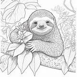Realistic Sloth Coloring Page Coloring Pages  Vrogueco sketch template