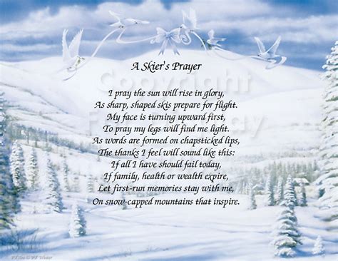 Skier's Prayer Winter Snow Capped Mountain Artwork 8.5 X - Etsy