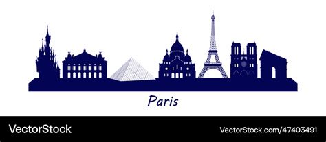 City silhouette of paris Royalty Free Vector Image