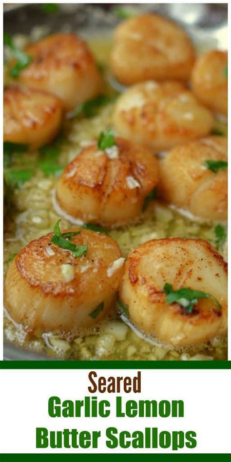 Seared Garlic Lemon Butter Scallops | Small Town Woman