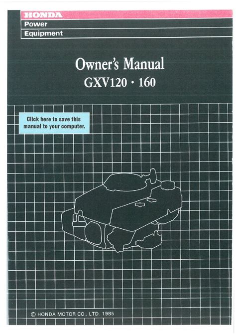 Honda Engine GXV120 GXV160 Operators Manual