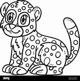 Baby Cheetah Isolated Coloring Page For Kids Stock Vector Image & Art  sketch template