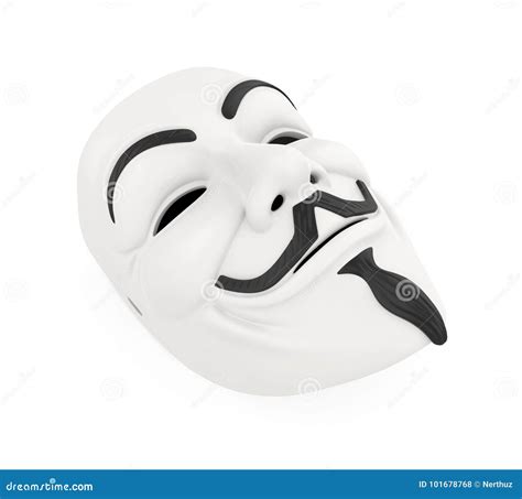 White Hacker Mask Isolated editorial stock photo. Illustration of ...