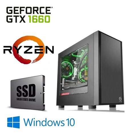 AMD Ryzen 5 2600 1TB+120GB SSD 8GB GTX 1660 6GB Gaming Computer Desktop ...