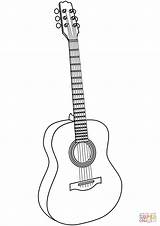 Guitar Coloring Pages Electric Acoustic Drawing Printable Color Bass  sketch template