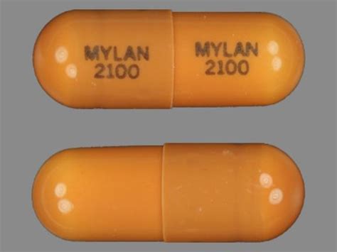 MYLAN 2100 MYLAN 2100 Pill Brown Capsule/Oblong - Pill Identifier