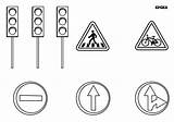 Coloring Pages Traffic Signs sketch template