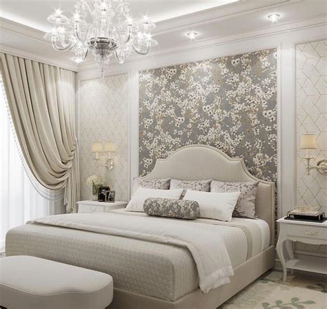 Light bright beige bed, cream bed, classy bedroom, elegant bedroom, upscale bedroom, posh ...