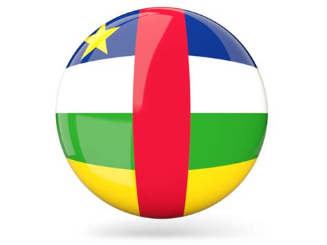 Glossy round icon. Illustration of flag of Central African Republic