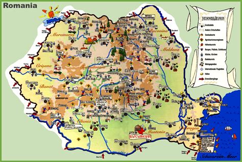 Romania Tourist Attractions Map - Tourist Destination in the world