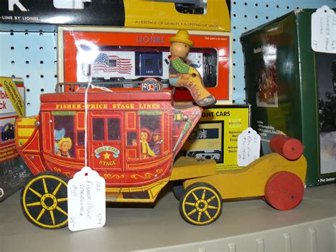 SCRANBERRY COOP : Antique - Vintage Fisher Price Wooden Stagecoach, Gold Star, Red and Yellow ...