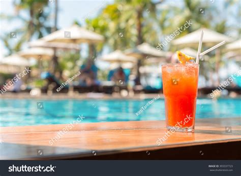 Cocktail Glasses Pool Beach Side Stock Photo 393337723 | Shutterstock