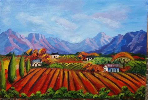 Acrylic landscape 70 x 50cm south african landscape painting by me (Eulali) | Landscape ...