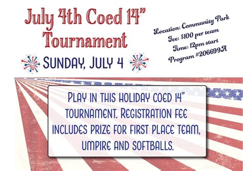 Jul 4 | July 4th Coed Softball Tournament | Tinley Park, IL Patch