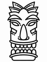 Tiki Coloring Mask Printable Pages Template Coloringcafe Totem Hawaiian  sketch template
