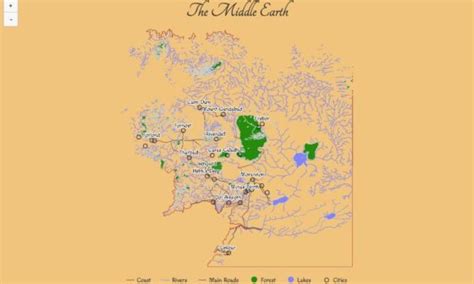 A Map Of The Middle Earth With Many Different Locatio - vrogue.co