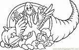 Coloring Pages Cornucopia & Turkey Holidays > Thanksgiving Day  Free sketch template